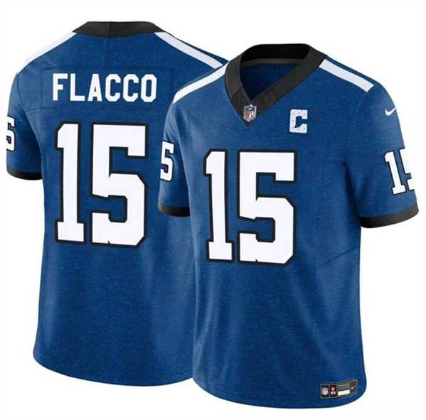 Men & Women & Youth Indianapolis Colts #15 Joe Flacco Blue 2024 F.U.S.E. Throwback Vapor Limited Stitched Jersey